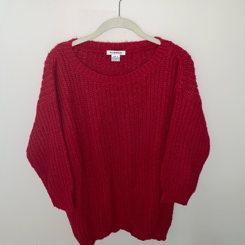Urban Outfitters red chunky knit sweater